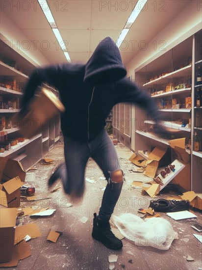 Criminal looter rob vandalize false activist at retail shop