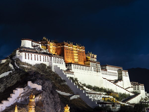 Potala Palace illuminated at night