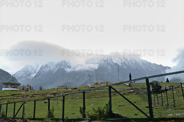 Snow capped mountain in hill station of Sonamarg in Jammu Kashmir india