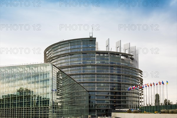 European flags in the wind