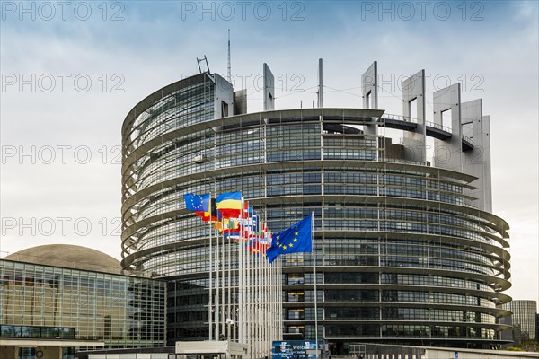 European flags in the wind