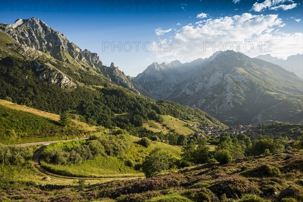 Village and mountains