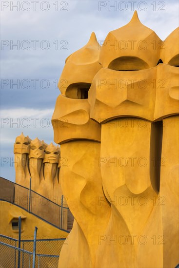 Sculptures on the roof of Casa Mila