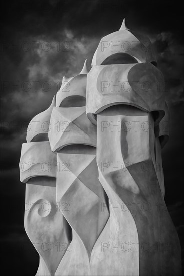 Sculptures on the roof of Casa Mila