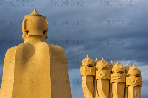 Sculptures on the roof of Casa Mila