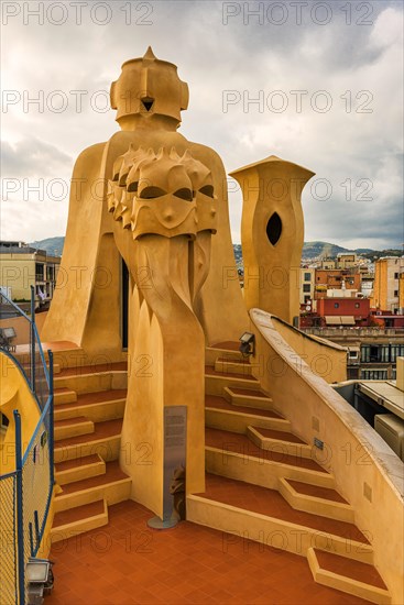 Sculptures on the roof of Casa Mila