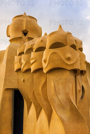 Sculptures on the roof of Casa Mila