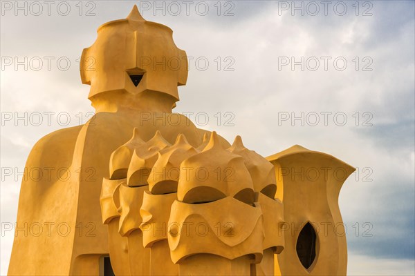 Sculptures on the roof of Casa Mila