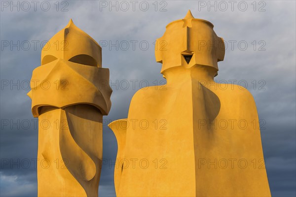 Sculptures on the roof of Casa Mila