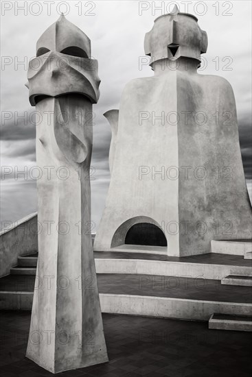 Sculptures on the roof of Casa Mila