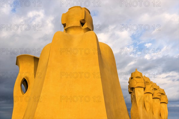 Sculptures on the roof of Casa Mila