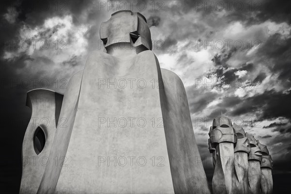 Sculptures on the roof of Casa Mila