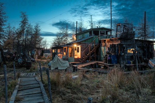 Hunter's hut at dusk