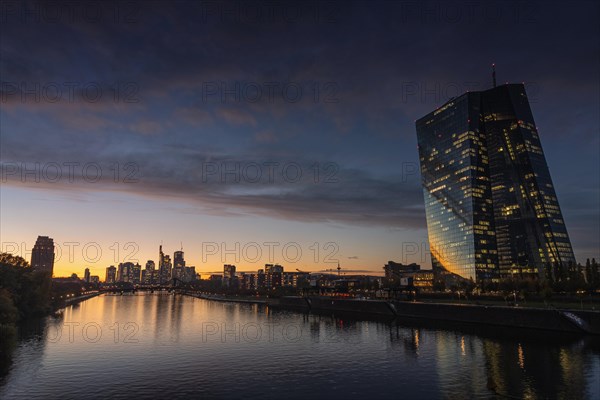 Clouds pass over the European Central Bank