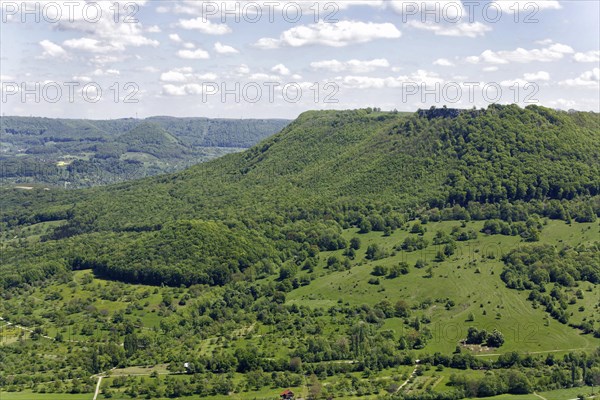 View of the foothills of the Swabian Alb with Mount Breitenstein