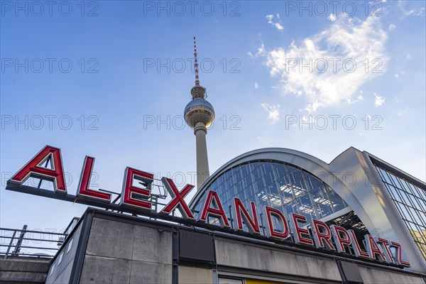 Berlin Alexanderplatz with railway station and television tower