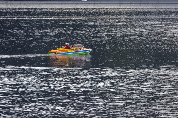 Pedal boat underway on Lake Titisee in the Black Forest