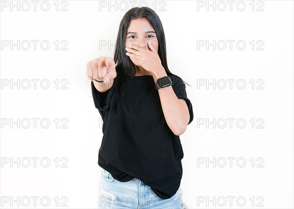 Girl laughing at you pointing at the camera