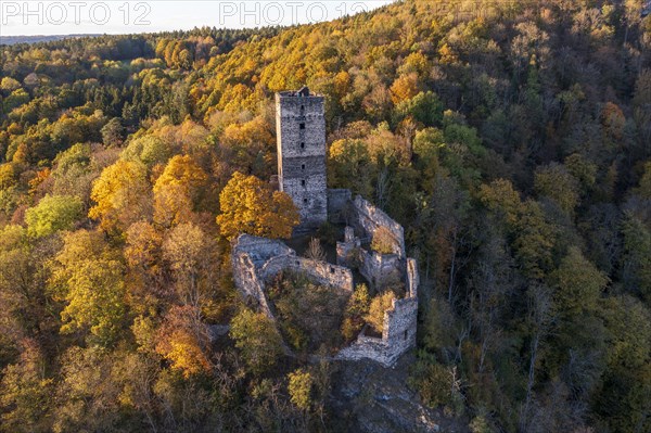 Castle Ruin Schauenstein in autumn