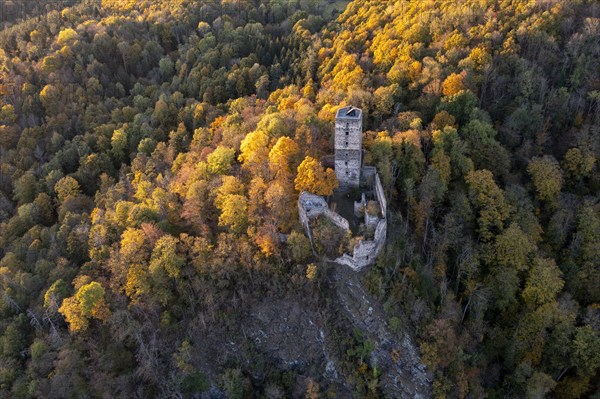 Castle Ruin Schauenstein in autumn