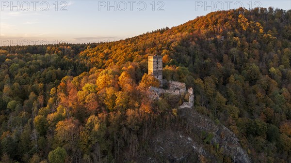 Castle Ruin Schauenstein in autumn