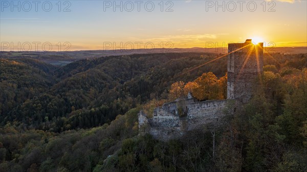 Castle Ruin Schauenstein in autumn