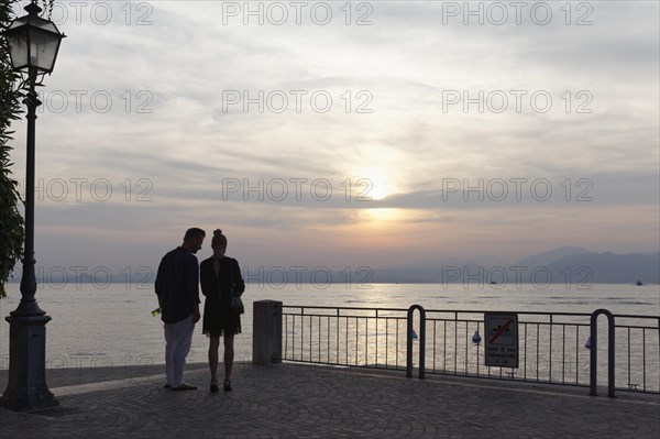 Lake shore at sunset