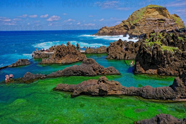 Natural swimming pool with sea water