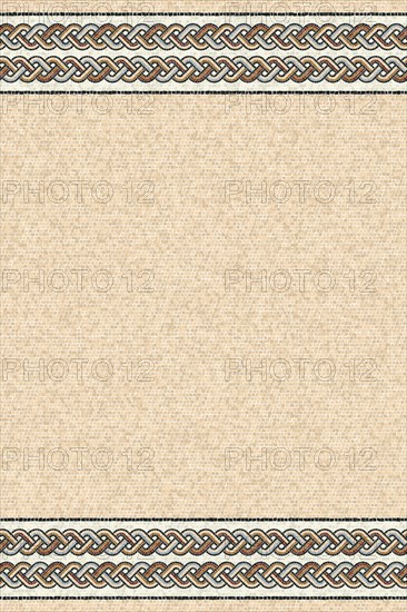 Decorative border pattern with mosaic tile