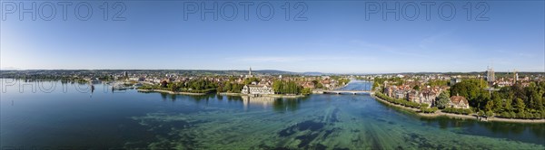 Aerial panorama of Lake Constance and the Seerhein