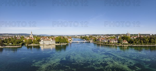 Aerial panorama of Lake Constance and the Seerhein
