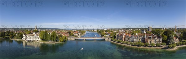 Aerial panorama of Lake Constance and the Seerhein