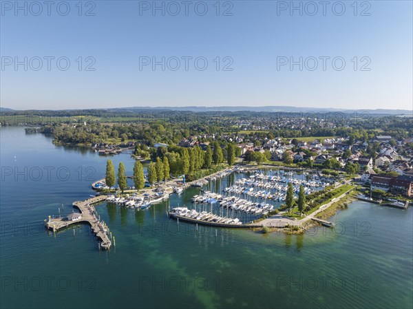 Aerial view of the harbour of the Lake Constance municipality of Uhldingen-Mühlhofen