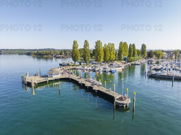 Aerial view of the harbour of the Lake Constance municipality of Uhldingen-Mühlhofen