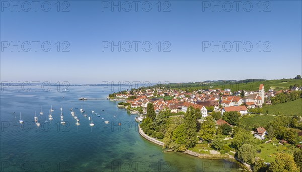 Aerial panorama of the Lake Constance municipality of Hagnau