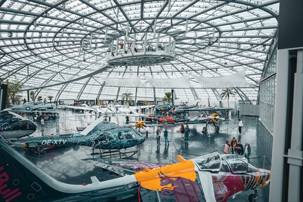 Modern glass architecture in Redbull Hangar7