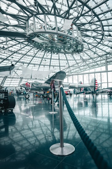 Modern glass architecture in Redbull Hangar7