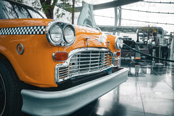Taxi in Modern Glass Architecture at Redbull Hangar7