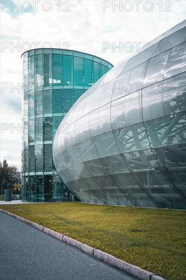 Modern glass architecture in Redbull Hangar7