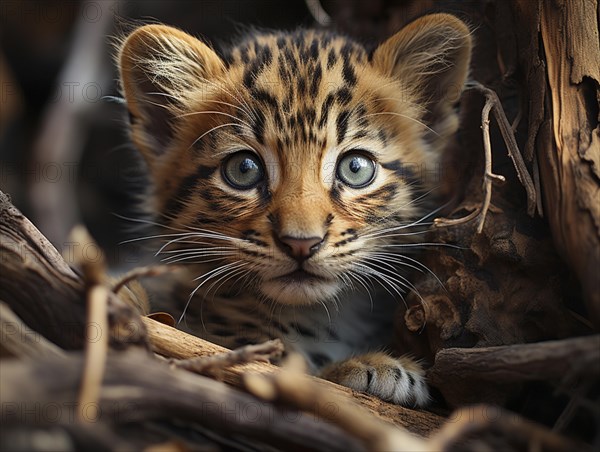 Two leopards puppies