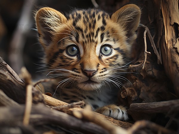 Two leopards puppies