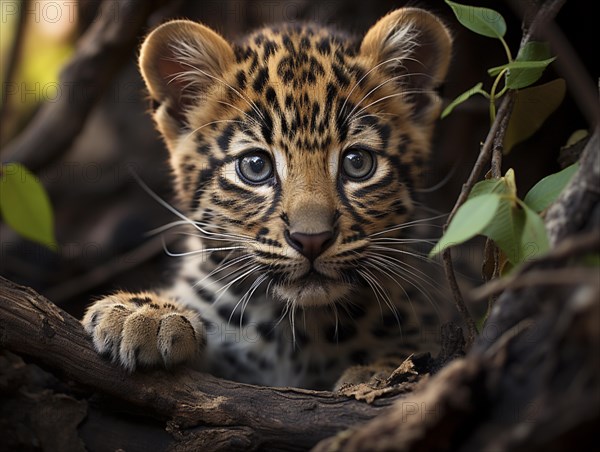 Two leopards puppies