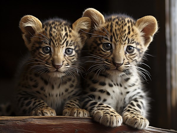 Two leopards puppies