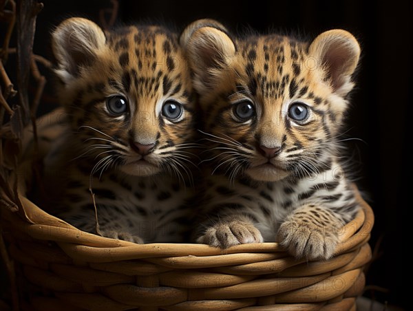 Two leopards puppies