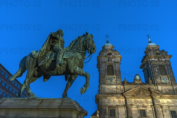 Evening view of the monument to Kaiser Wilhelm. I. on horseback