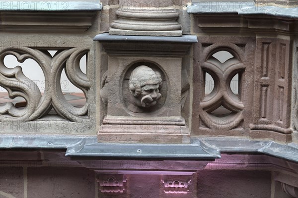 Grotesque on the columns in the Pellerhof