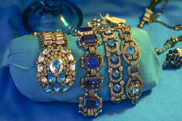 Rhinestone jewellery decorated on fabric