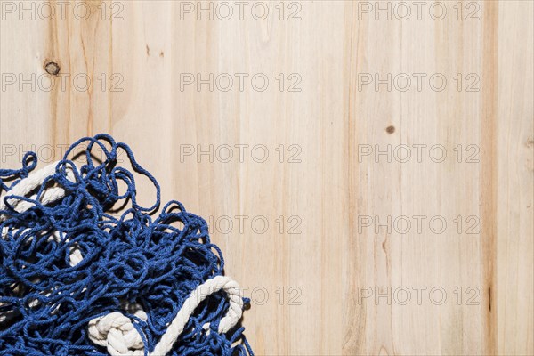 Blue fishing net wooden backdrop