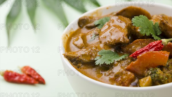 Bowl homemade stew close up