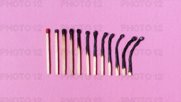 Burned matches arrangement